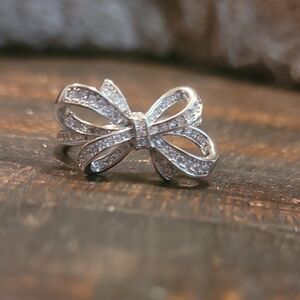 Elegant Silver-Plated With Cubic Zirconia Stones Ring